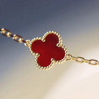 [Regalia Jewelry]CLOVER 20 MOTIFS CARNELIAN NECKLACE