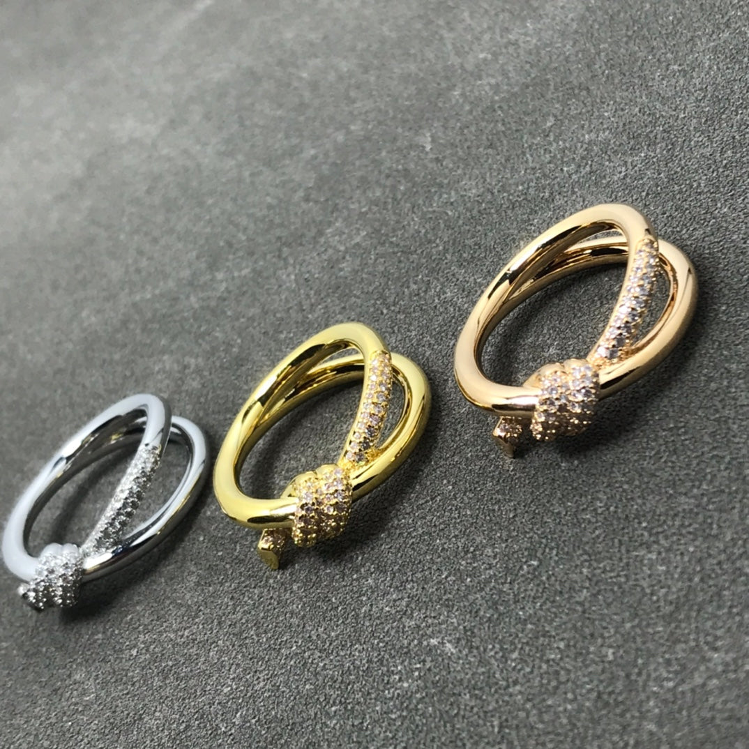[Regalia Jewels]KNOT RING DOUBLE ROW DIAMOND