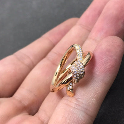 [Regalia Jewels]KNOT RING DOUBLE ROW DIAMOND