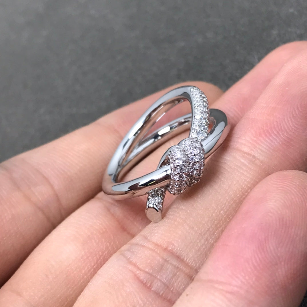 [Regalia Jewels]KNOT RING DOUBLE ROW DIAMOND