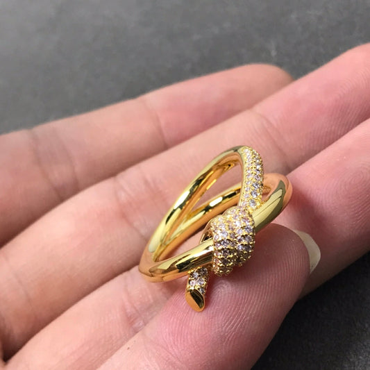 [Regalia Jewels]KNOT RING DOUBLE ROW DIAMOND