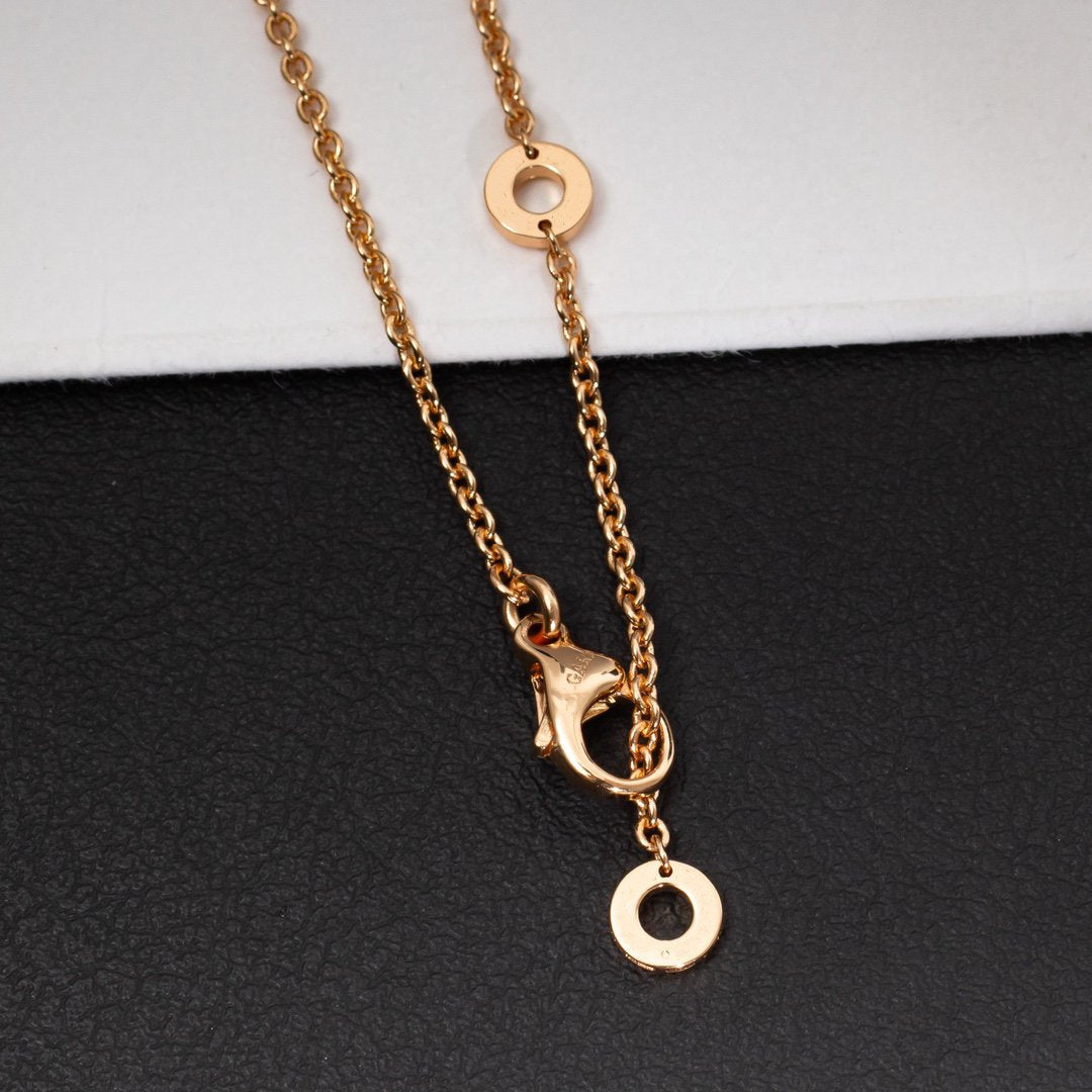 [Regalia Jewelry]ZERO 1 WHITE CERAMIC PINK GOLD DIAMOND NECKLACE