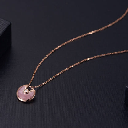 [Regalia Jewelry]AMULETTE ROSE GOLD PINK MOP NECKLACE