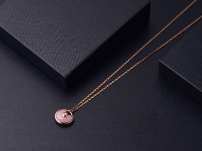 [Regalia Jewelry]AMULETTE ROSE GOLD PINK MOP NECKLACE
