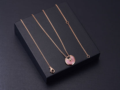[Regalia Jewelry]AMULETTE ROSE GOLD PINK MOP NECKLACE