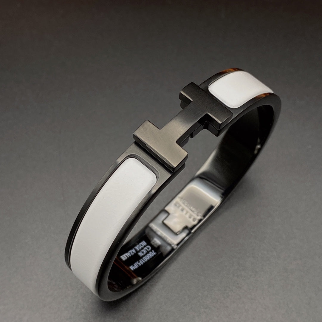 [Regalia Jewelry]H BRACELET 12MM BLACK WHITE CERAMIC