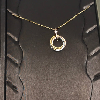 [Regalia Jewelry]TRINITY SILVER GOLD PINK GOLD NECKLACE