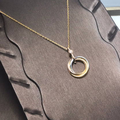 [Regalia Jewelry]TRINITY SILVER GOLD PINK GOLD NECKLACE