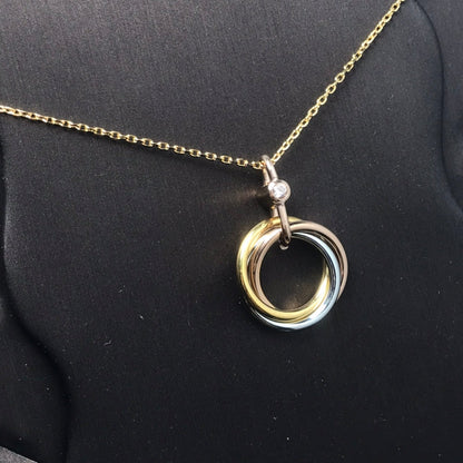 [Regalia Jewelry]TRINITY SILVER GOLD PINK GOLD NECKLACE