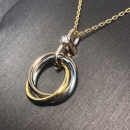 [Regalia Jewelry]TRINITY SILVER GOLD PINK GOLD NECKLACE