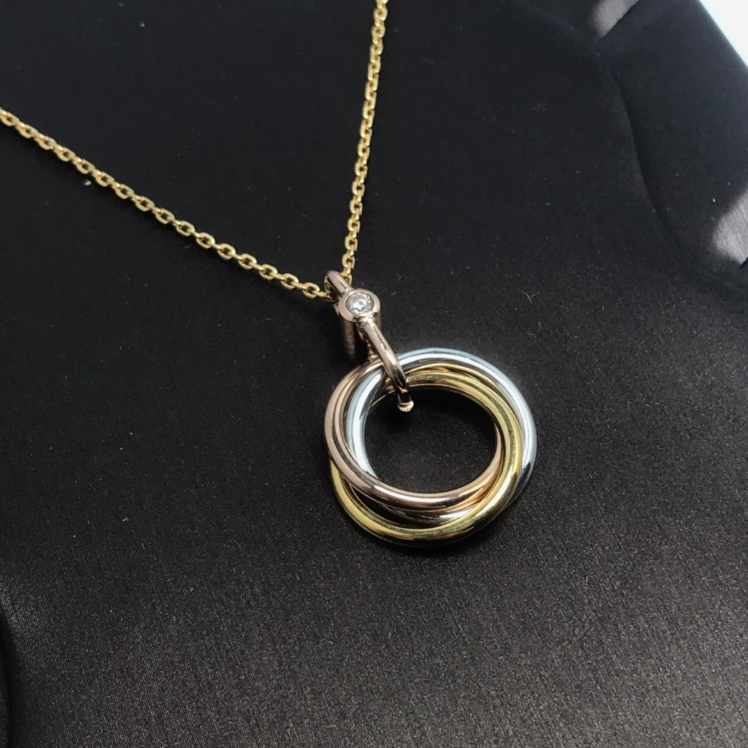 [Regalia Jewelry]TRINITY SILVER GOLD PINK GOLD NECKLACE
