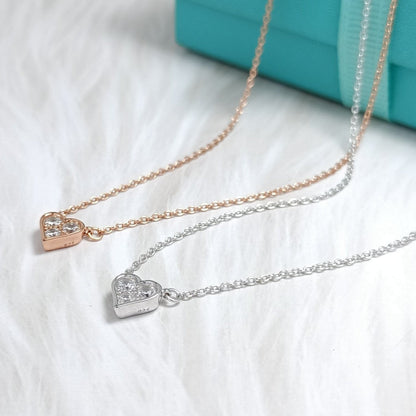 [Regalia Jewels]HEART 3 DIAMONDS PEDANT NECKLACE