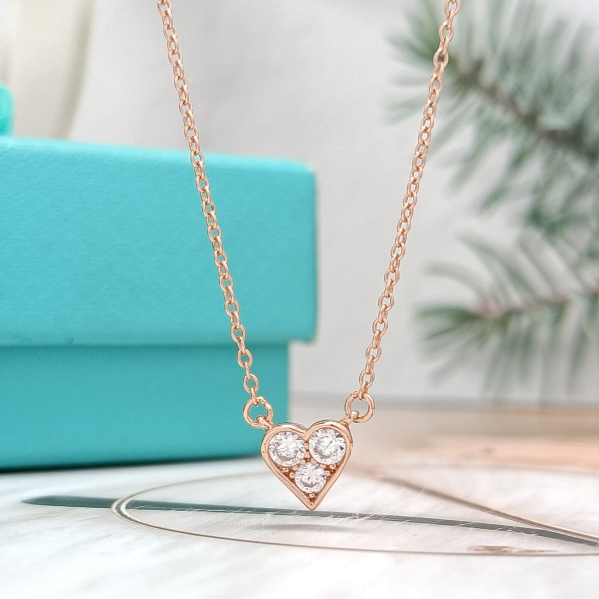 [Regalia Jewels]HEART 3 DIAMONDS PEDANT NECKLACE