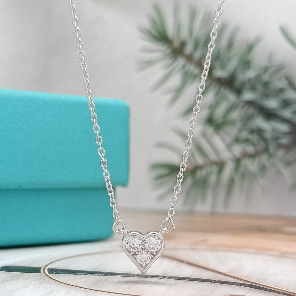 [Regalia Jewels]HEART 3 DIAMONDS PEDANT NECKLACE
