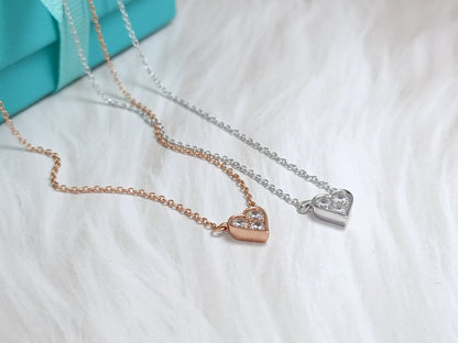 [Regalia Jewels]HEART 3 DIAMONDS PEDANT NECKLACE