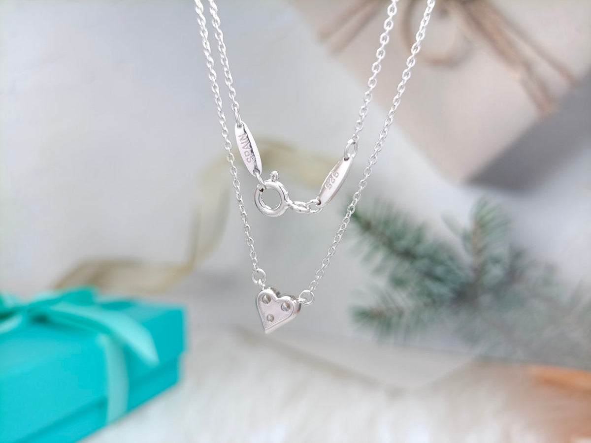 [Regalia Jewels]HEART 3 DIAMONDS PEDANT NECKLACE