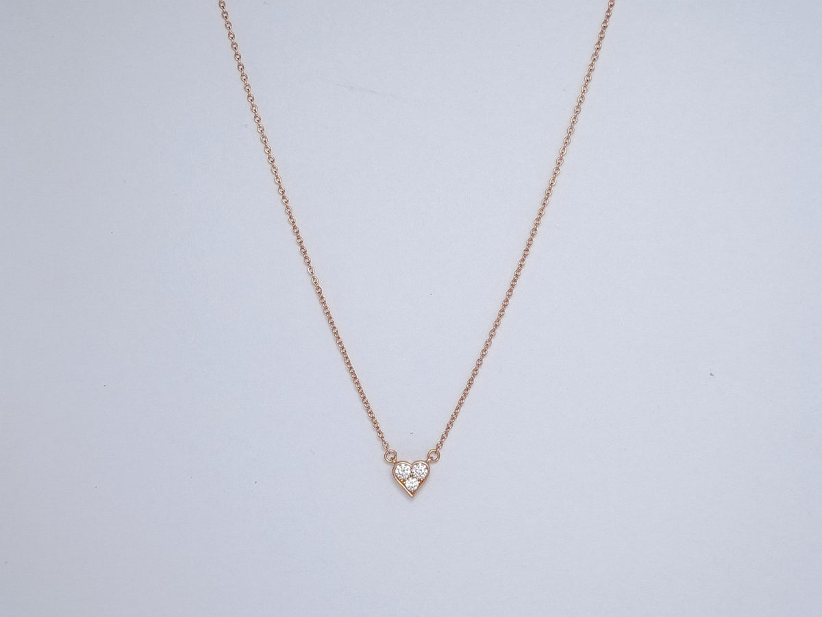 [Regalia Jewels]HEART 3 DIAMONDS PEDANT NECKLACE