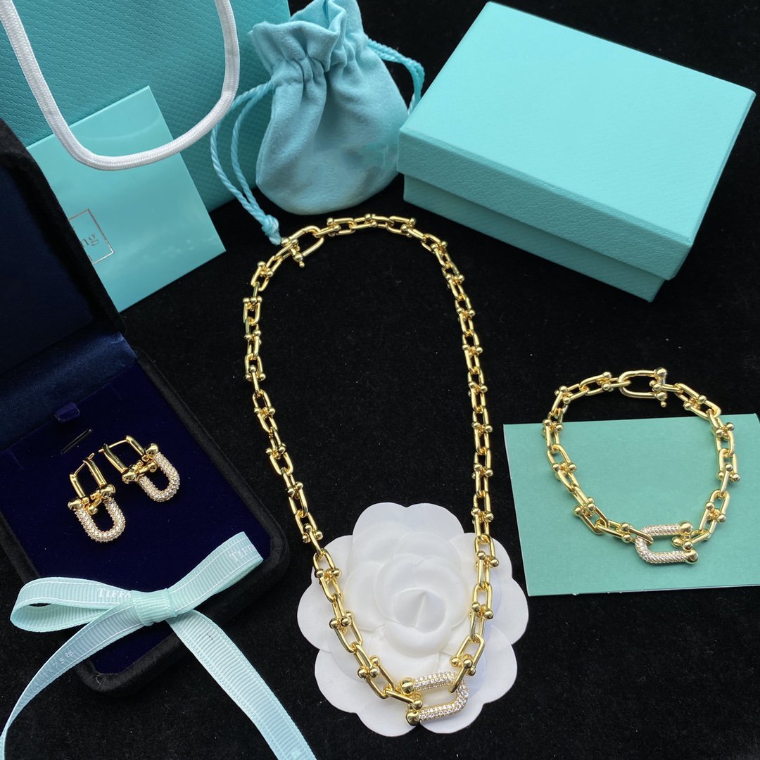 [Regalia Jewels]HARDWEAR LINK DIAMOND GOLD EARRINGS