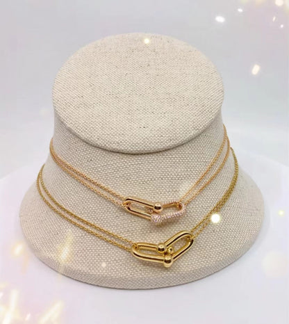 [Regalia Jewels]HARDWEAR GOLD DOUBLE LINK NECKLACE