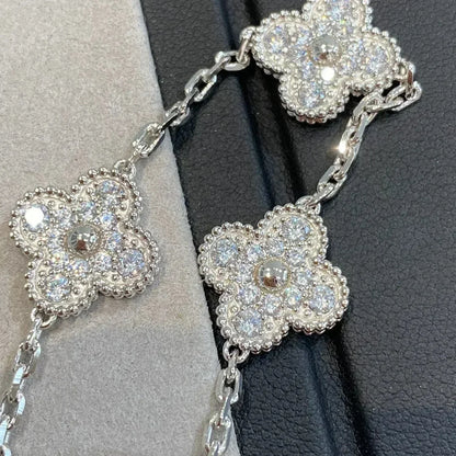 [Regalia Jewelry]CLOVER 5 MOTIFS  DIAMOND BRACELET SILVER