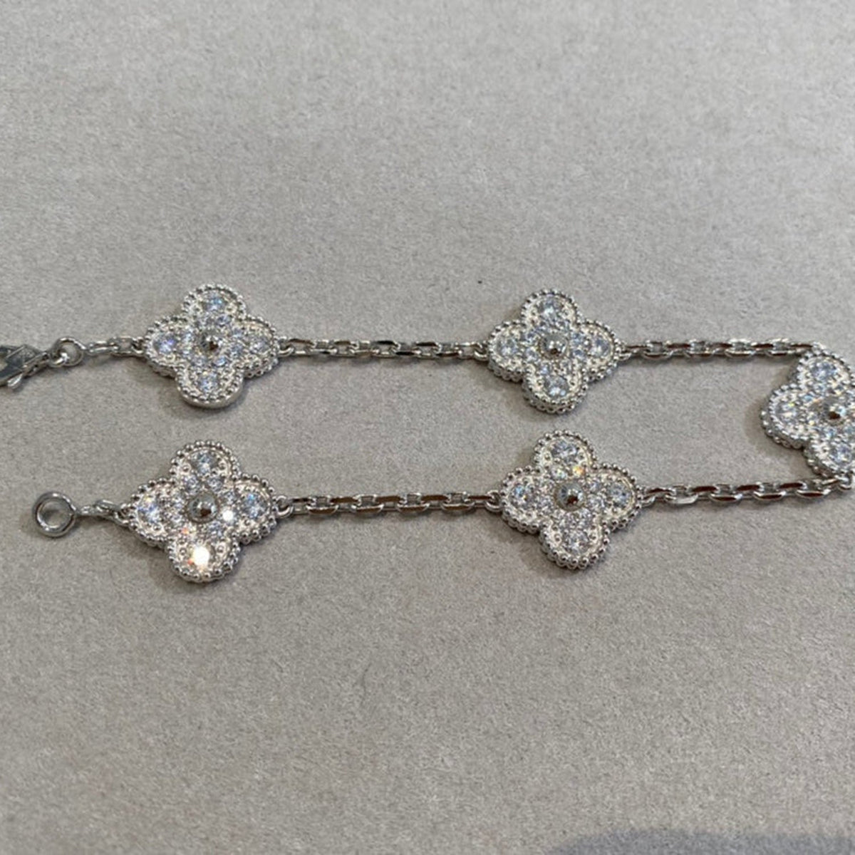 [Regalia Jewelry]CLOVER 5 MOTIFS  DIAMOND BRACELET SILVER