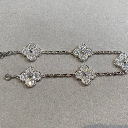 [Regalia Jewelry]CLOVER 5 MOTIFS  DIAMOND BRACELET SILVER