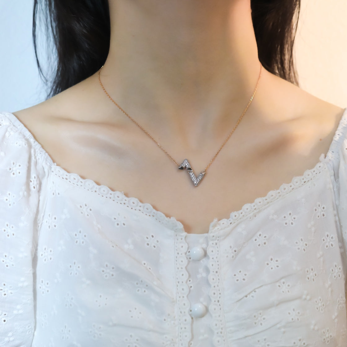 [Regalia Jewelry]VOLT SILVER DIAMOND PEDANT NECKLACE