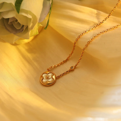 [Regalia Jewelry]SUN PEDANT PINK GOLD 1 DIAMOND NECKLACE