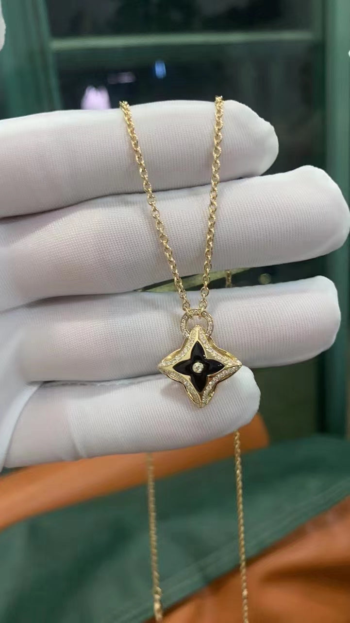 [Regalia Jewelry]STAR PEDANT PINK GOLD DIAMOND NECKLACE