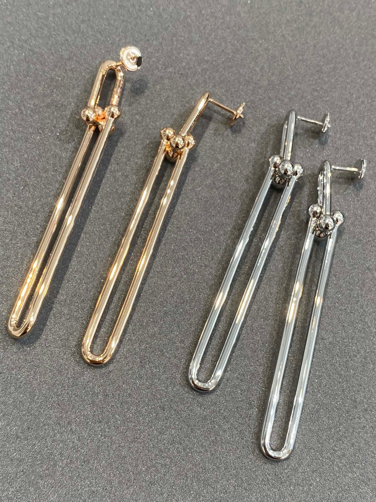 [Regalia Jewels]HARDWEAR DOUBLE LONG LINK EARRINGS