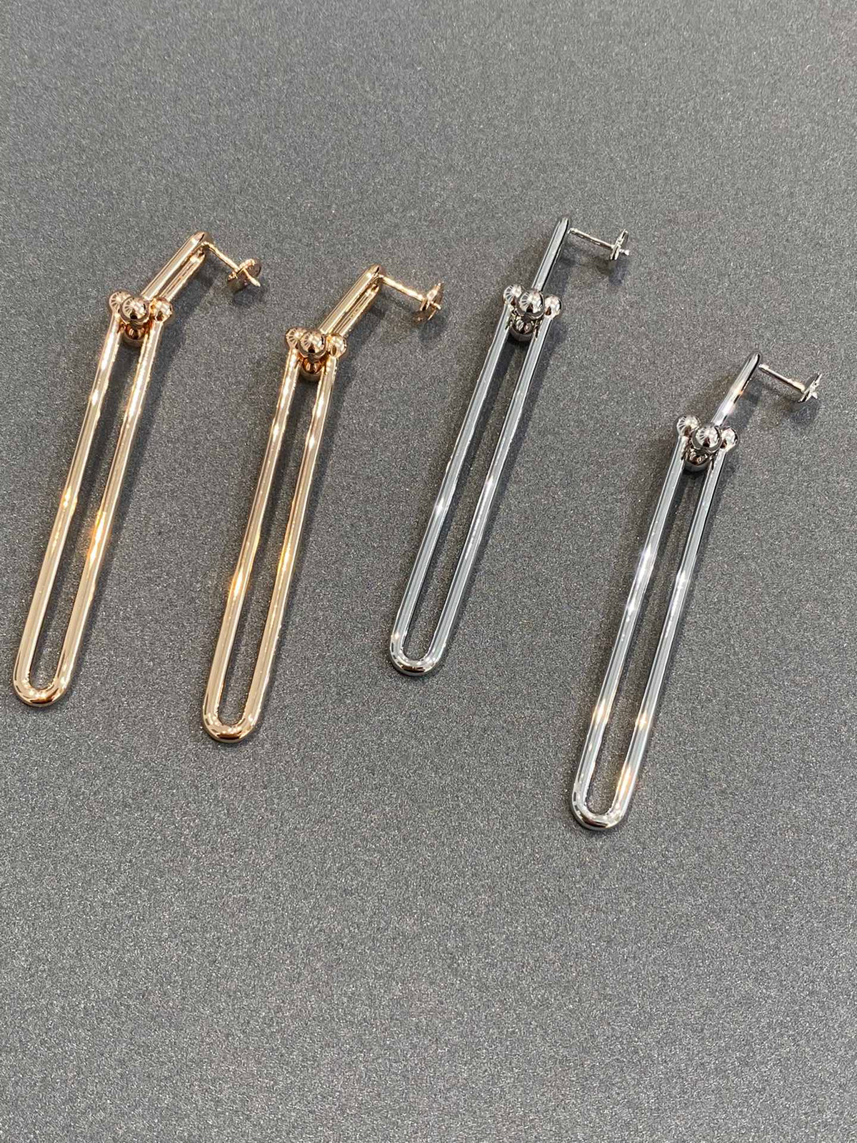 [Regalia Jewels]HARDWEAR DOUBLE LONG LINK EARRINGS