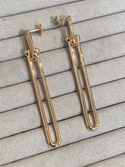 [Regalia Jewels]HARDWEAR DOUBLE LONG LINK EARRINGS