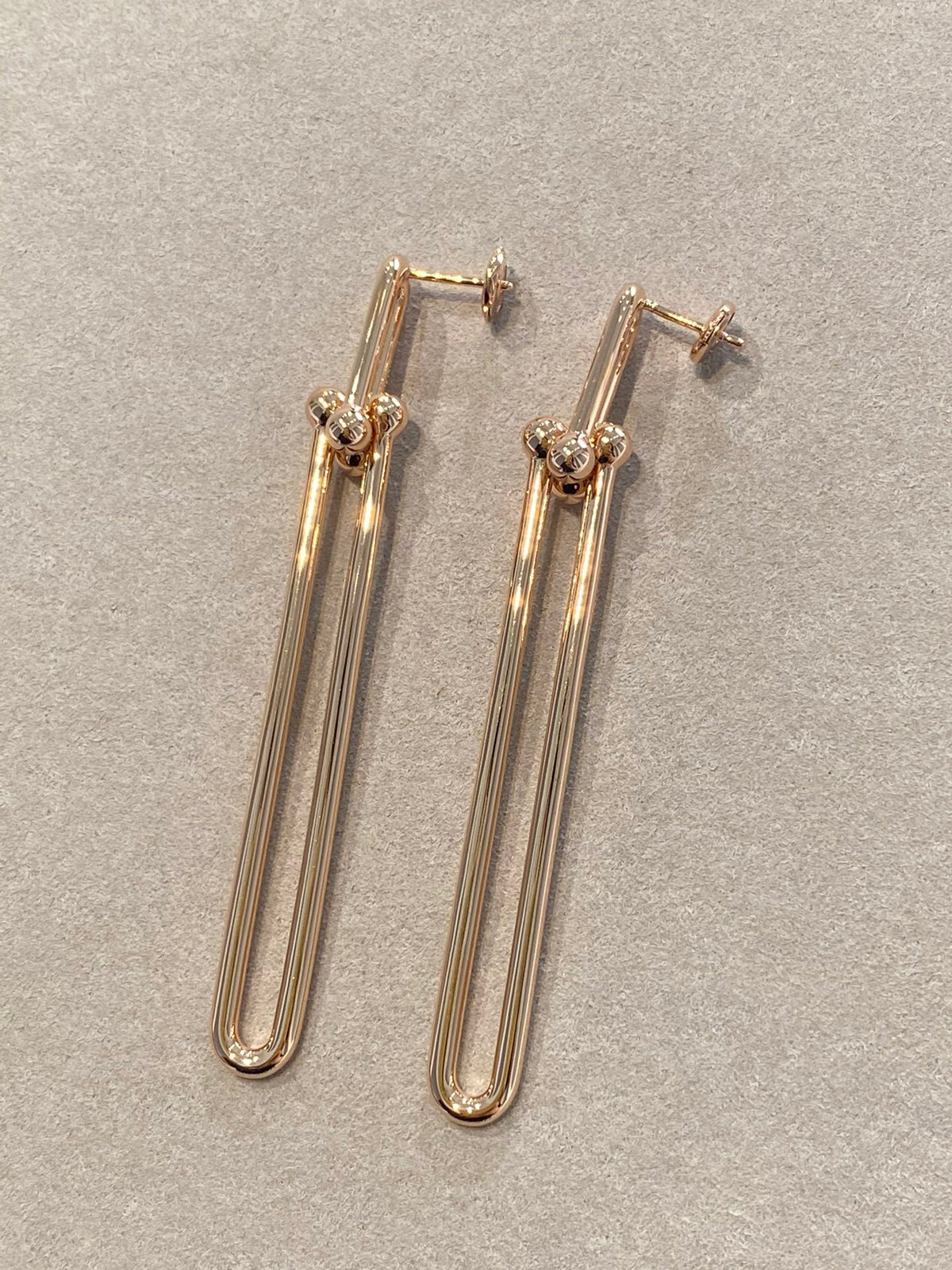 [Regalia Jewels]HARDWEAR DOUBLE LONG LINK EARRINGS