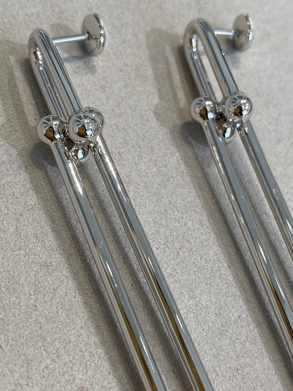 [Regalia Jewels]HARDWEAR DOUBLE LONG LINK EARRINGS