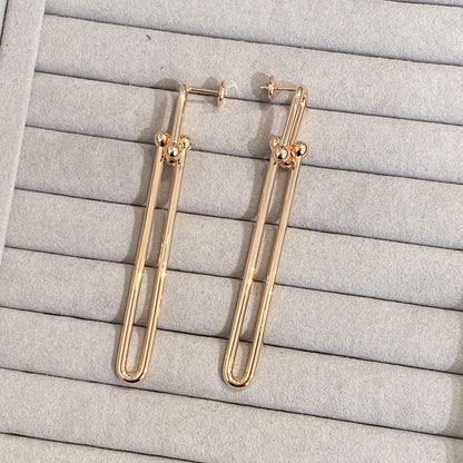 [Regalia Jewels]HARDWEAR DOUBLE LONG LINK EARRINGS