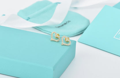 [Regalia Jewels]OPEN HEART STUD DIAMOND EARRINGS