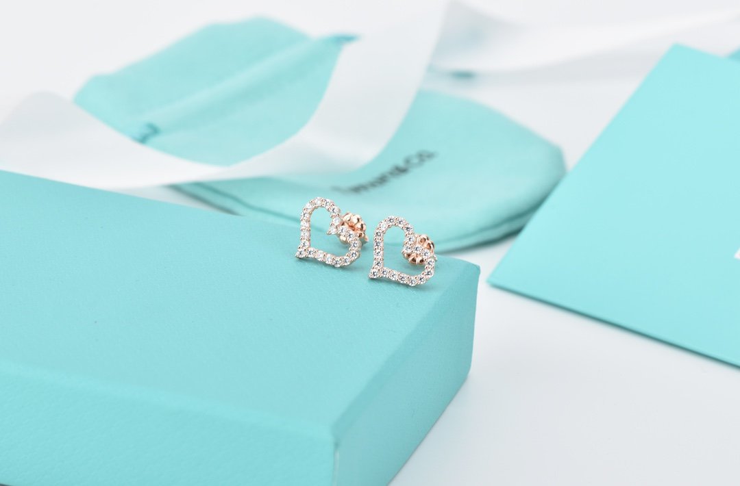 [Regalia Jewels]OPEN HEART STUD DIAMOND EARRINGS
