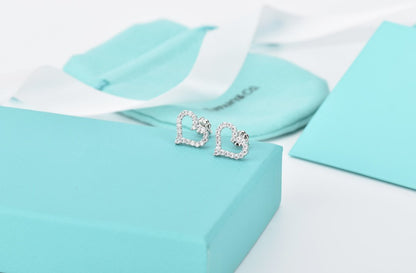 [Regalia Jewels]OPEN HEART STUD DIAMOND EARRINGS