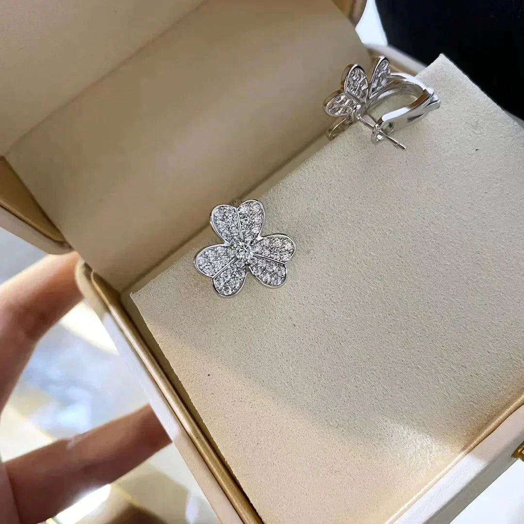 [Regalia Jewelry]CLOVER COMOS DIAMOND EARRINGS SILVER