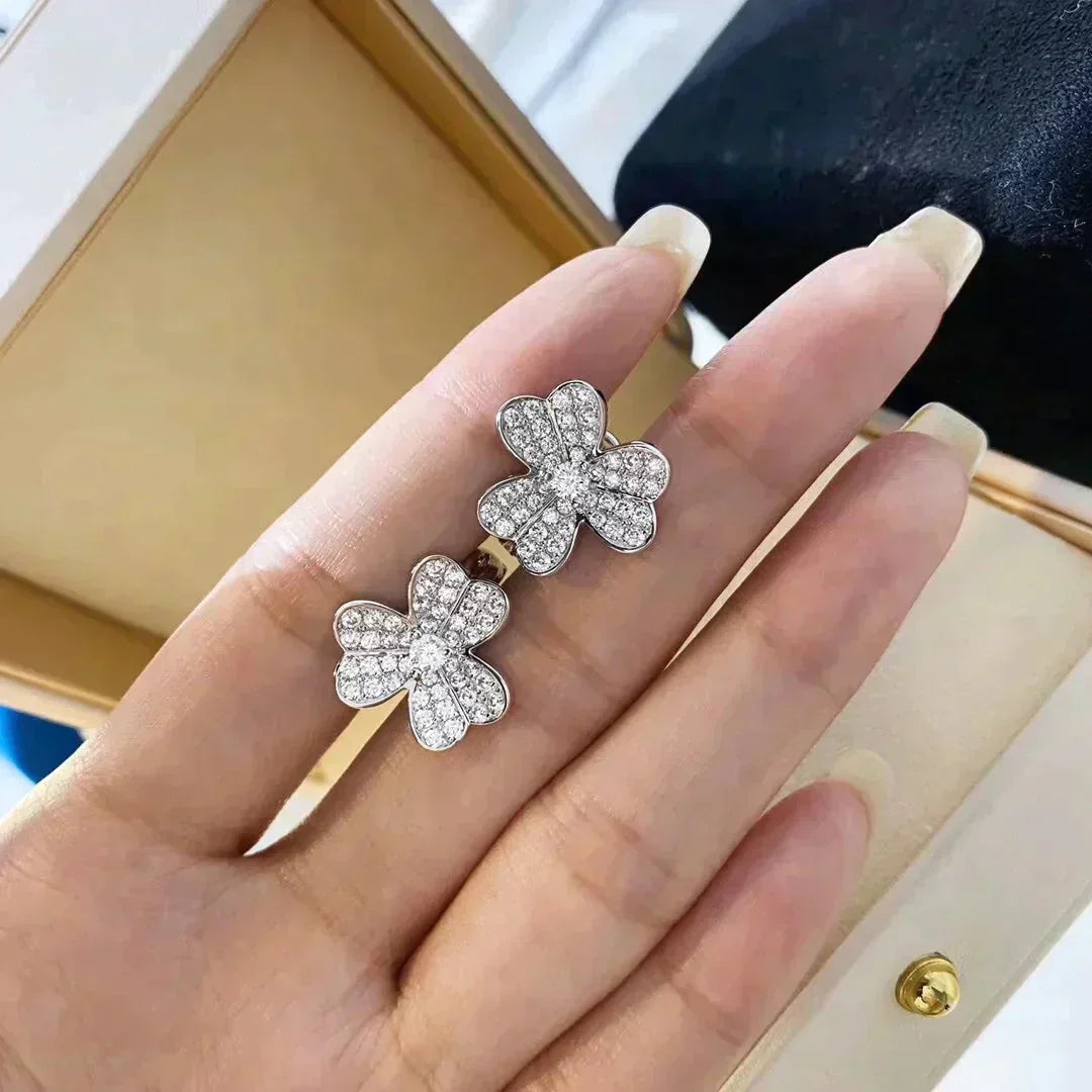 [Regalia Jewelry]CLOVER COMOS DIAMOND EARRINGS SILVER