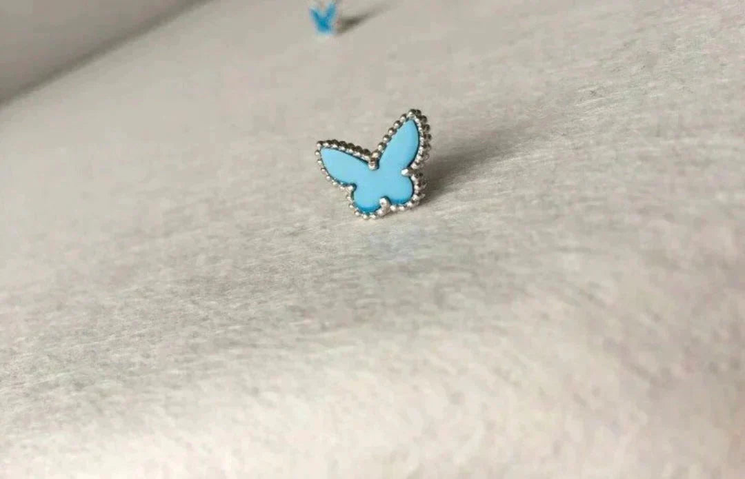 [Regalia Jewelry]BUTTERFLY TURQUOISE EARRINGS SILVER