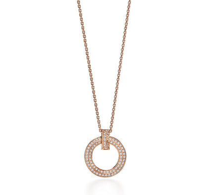 [Regalia Jewels]T CIRCLE PEDANT DIAMOND NECKLACE