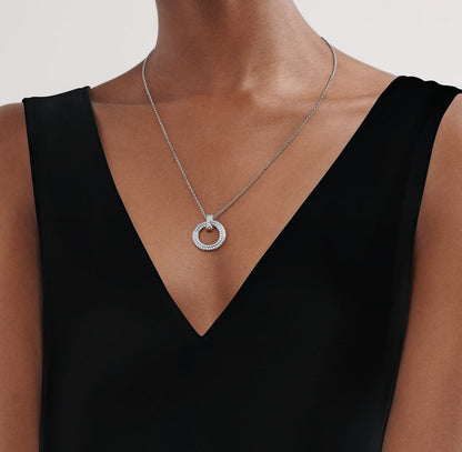 [Regalia Jewels]T CIRCLE PEDANT DIAMOND NECKLACE