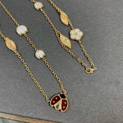 [Regalia Jewelry]LUCKY SPRING 15 MOTIFS GOLD NECKLACE