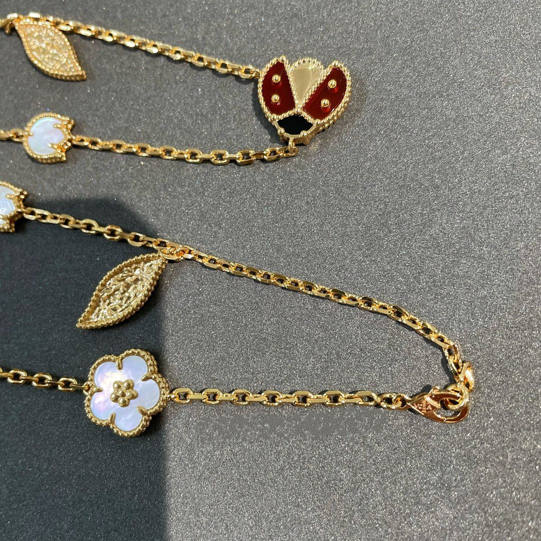 [Regalia Jewelry]LUCKY SPRING 15 MOTIFS GOLD NECKLACE