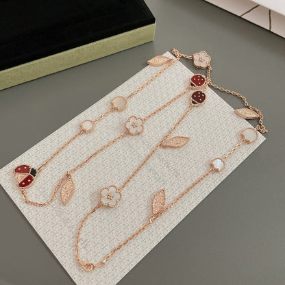 [Regalia Jewelry]LUCKY SPRING 15 MOTIFS ROSE GOLD NECKLACE