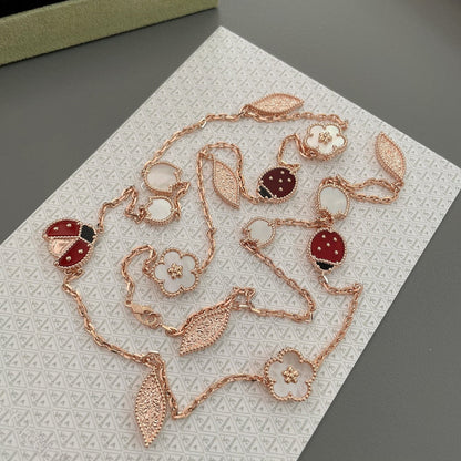 [Regalia Jewelry]LUCKY SPRING 15 MOTIFS ROSE GOLD NECKLACE