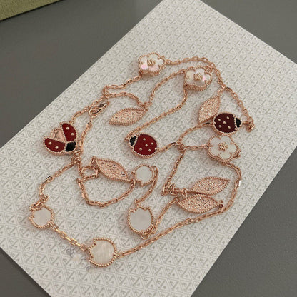 [Regalia Jewelry]LUCKY SPRING 15 MOTIFS ROSE GOLD NECKLACE