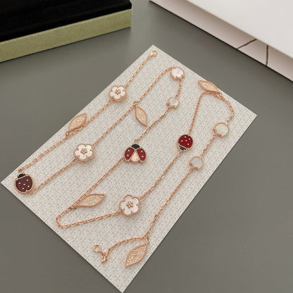 [Regalia Jewelry]LUCKY SPRING 15 MOTIFS ROSE GOLD NECKLACE
