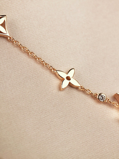 [Regalia Jewelry]STAR AND SUN 7 MOTIFS GOLD BRACELET
